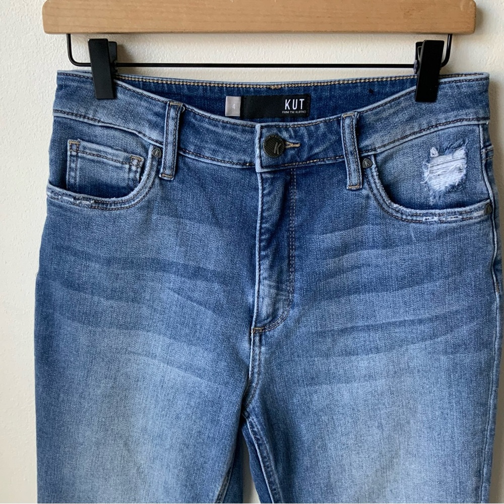 KUT FROM THE KLOTH Jeans Naomi Fab Ab Crop Straight Leg Blue Size 4 - Picture 6 of 15